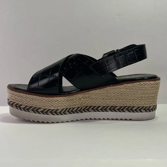 Vince Camuto Marietten Embossed Espadrille Platform Sandals - black croc, 8.5 - Picture 8 of 12
